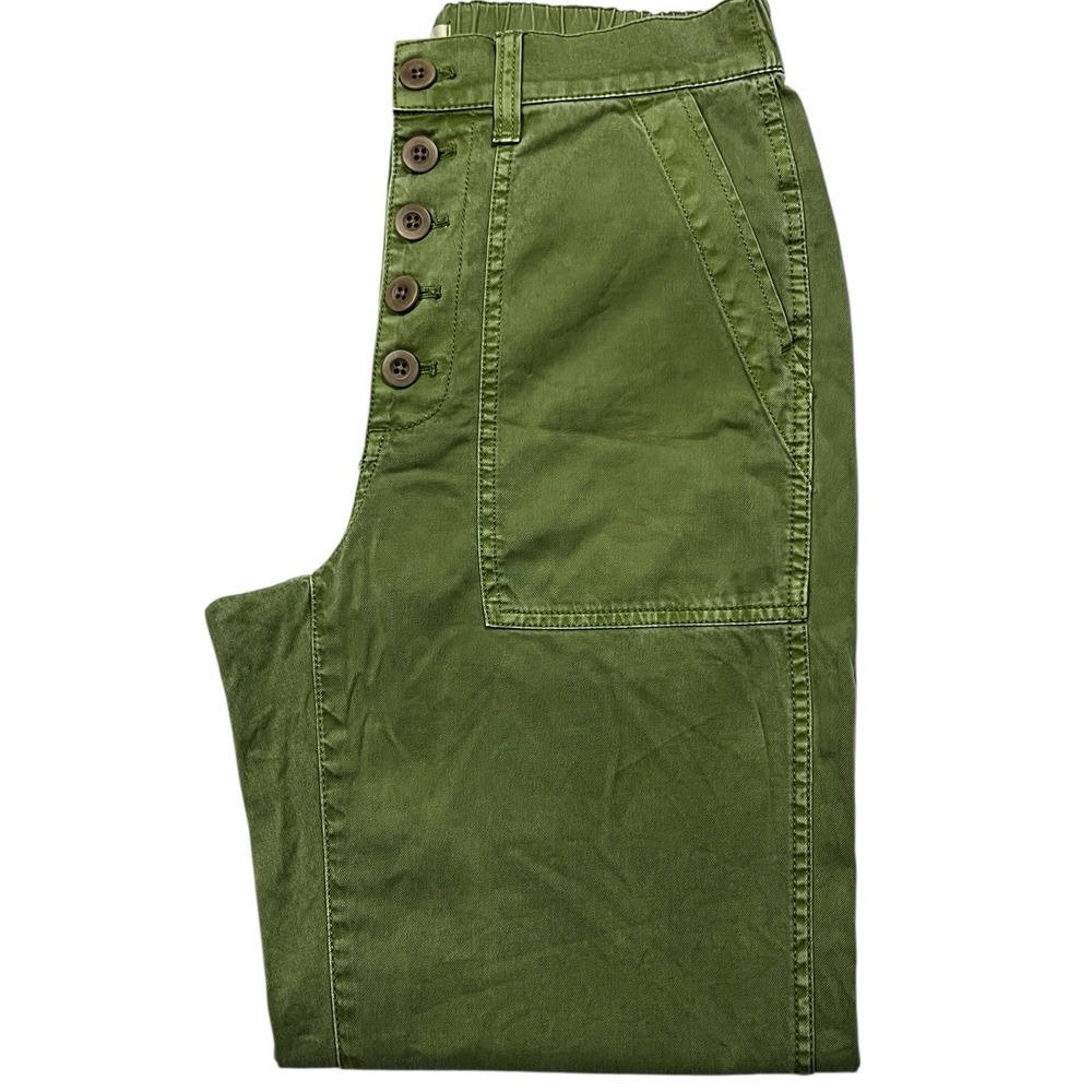 Madewell‎ Griff Women's Green Pull-On Tapered Fatigue Cargo Button Fly Sz 26